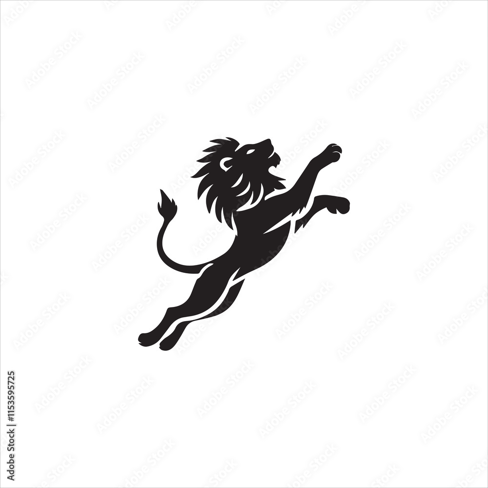silhouette of a jumping lion silhouette of a jumping lion