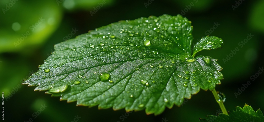 A close-up of a green leaf covered in water droplets, showcasing nature's beauty. A close-up of a green leaf covered in water droplets, showcasing nature's beauty.