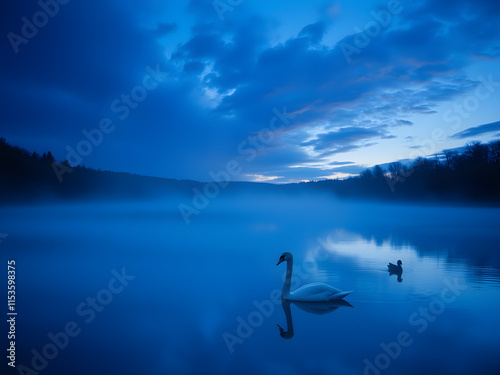 lake in the morning