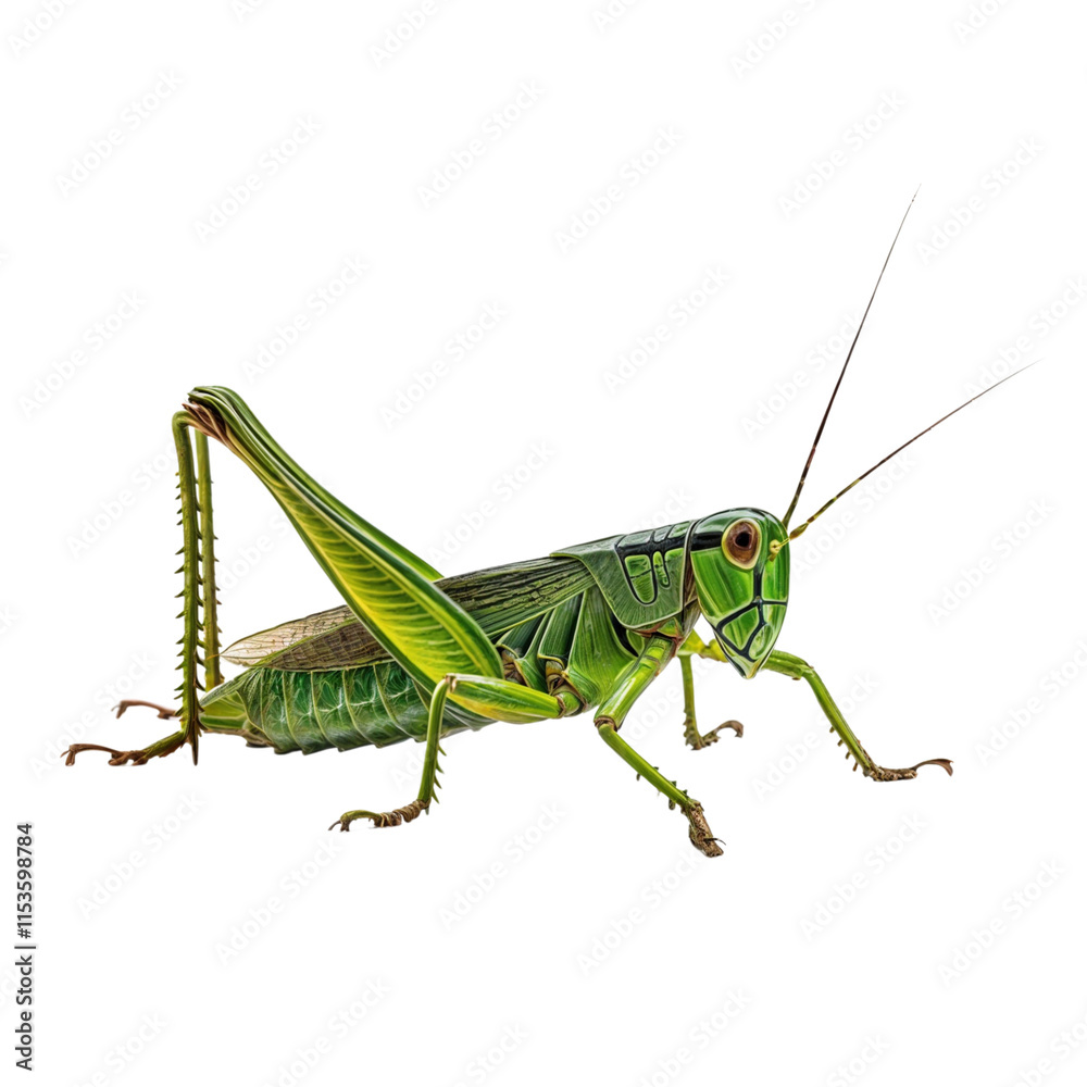Vibrant Green Grasshopper Close-up Vibrant Green Grasshopper Close-up