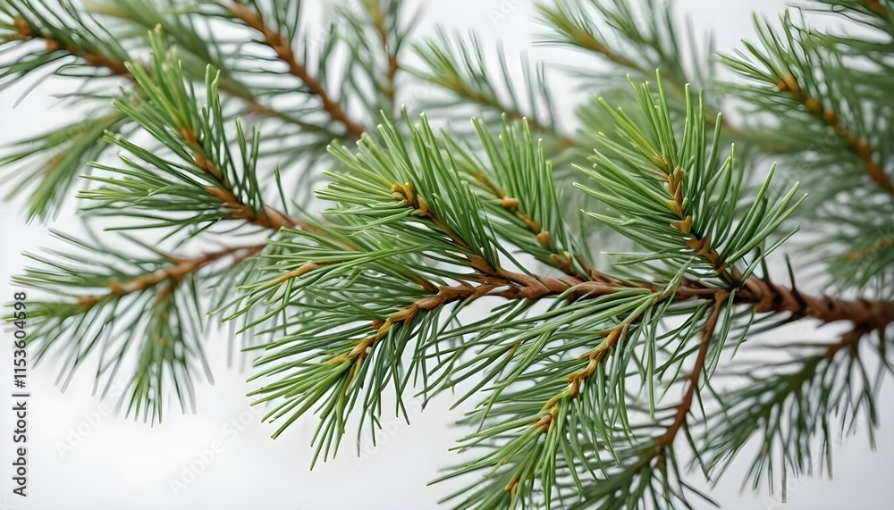 Naklejka premium green pine branch with needlelike