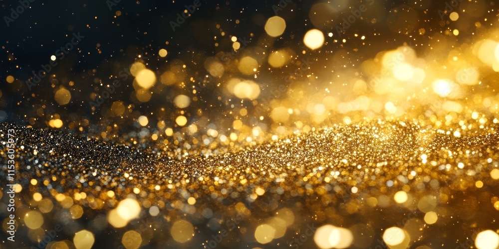 Radiant and shimmering golden particles create a stunning design background, adding a touch of elegance and brilliance to any visual space with their glittering effect. Radiant and shimmering golden particles create a stunning design background, adding a touch of elegance and brilliance to any visual space with their glittering effect.