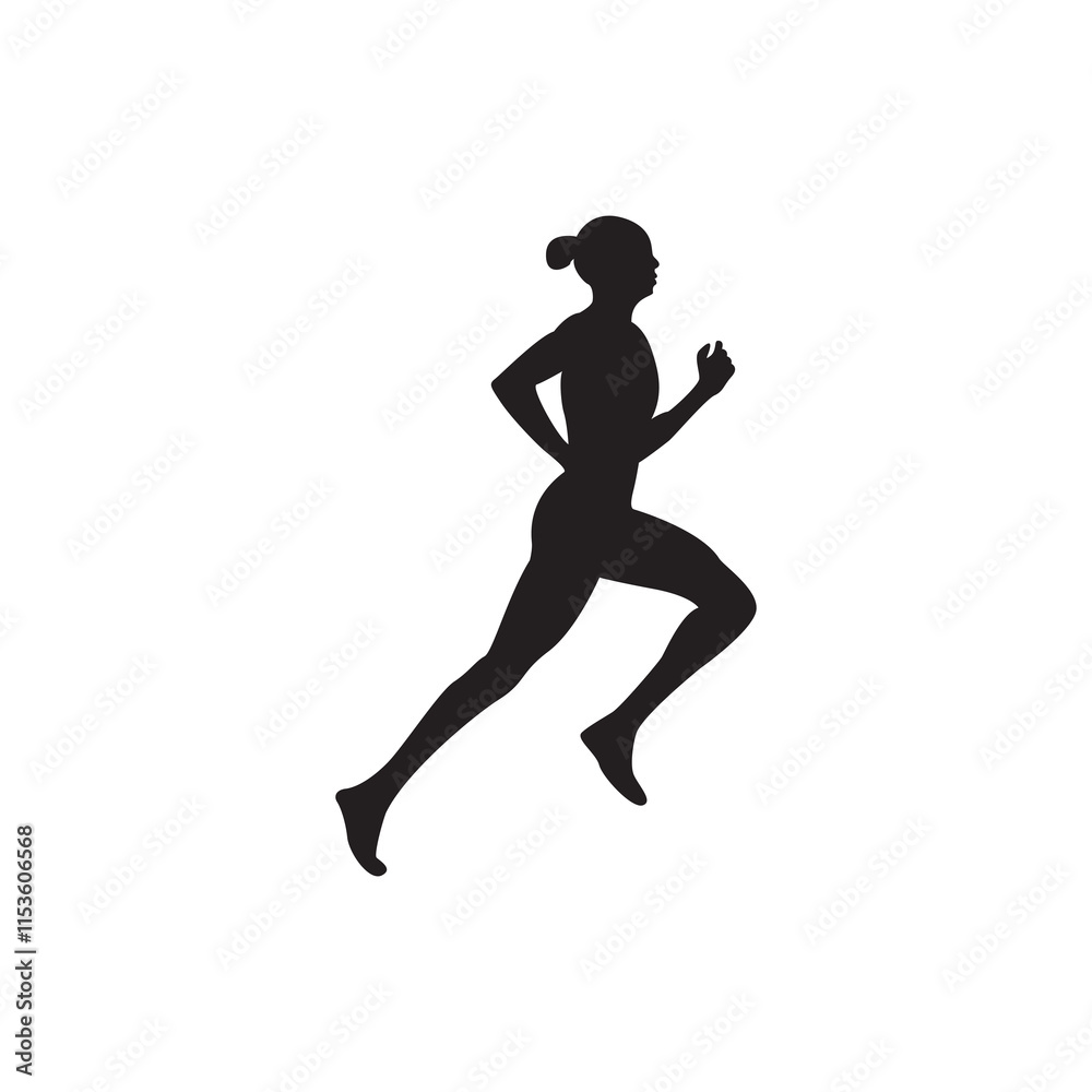 Runner vector silhouette side view. Runner vector silhouette side view.