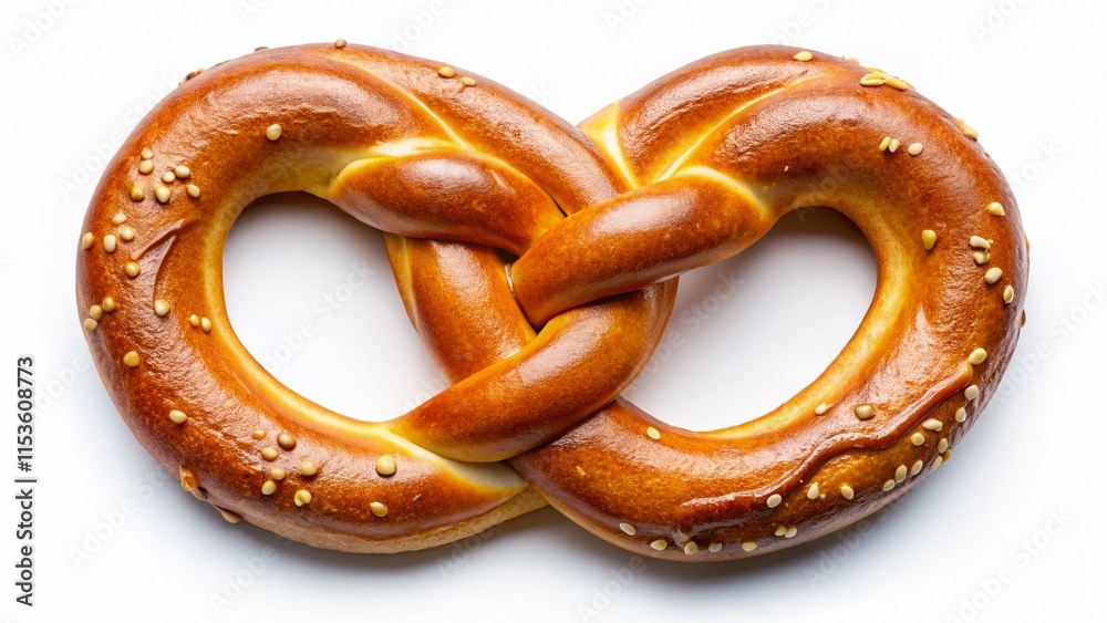 Soft Baked Pretzel, Isolated Aerial View PNG - High-Resolution Food Photography Soft Baked Pretzel, Isolated Aerial View PNG - High-Resolution Food Photography