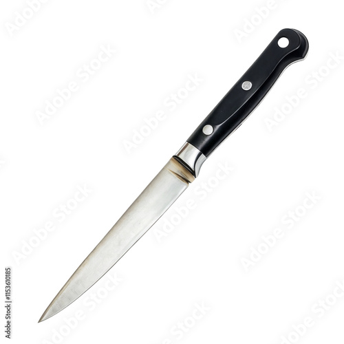 Sleek Paring Knife with Black Handle 