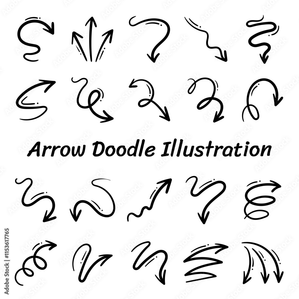 Fototapeta premium Arrow Doodle Illustration V4