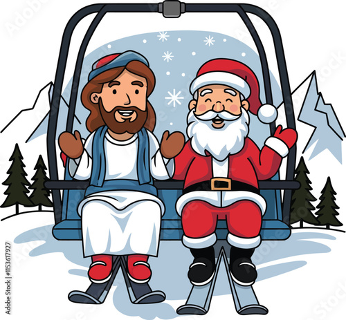 Skiing Talk with Jesus and Santa on the Chairlift
