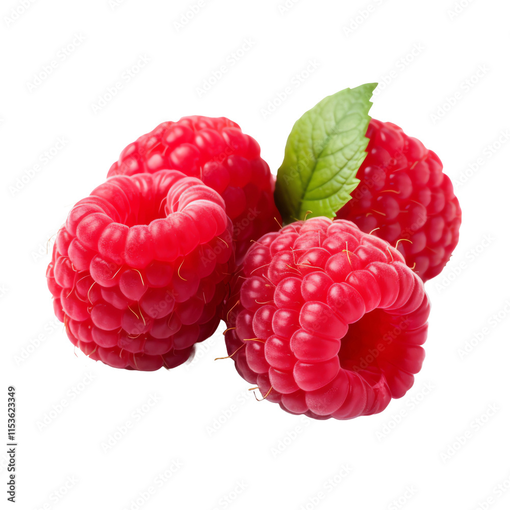 a group of raspberries with leaves a group of raspberries with leaves