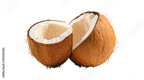 a coconut cut in half photo