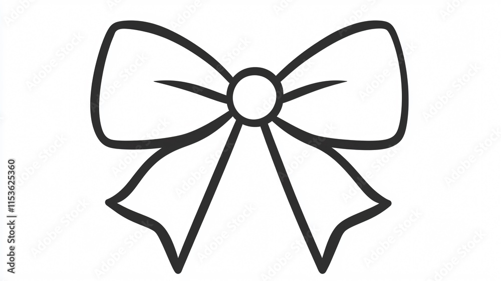 Elegant Ribbon Bow Outline Icon in Transparent Vector Design Elegant Ribbon Bow Outline Icon in Transparent Vector Design