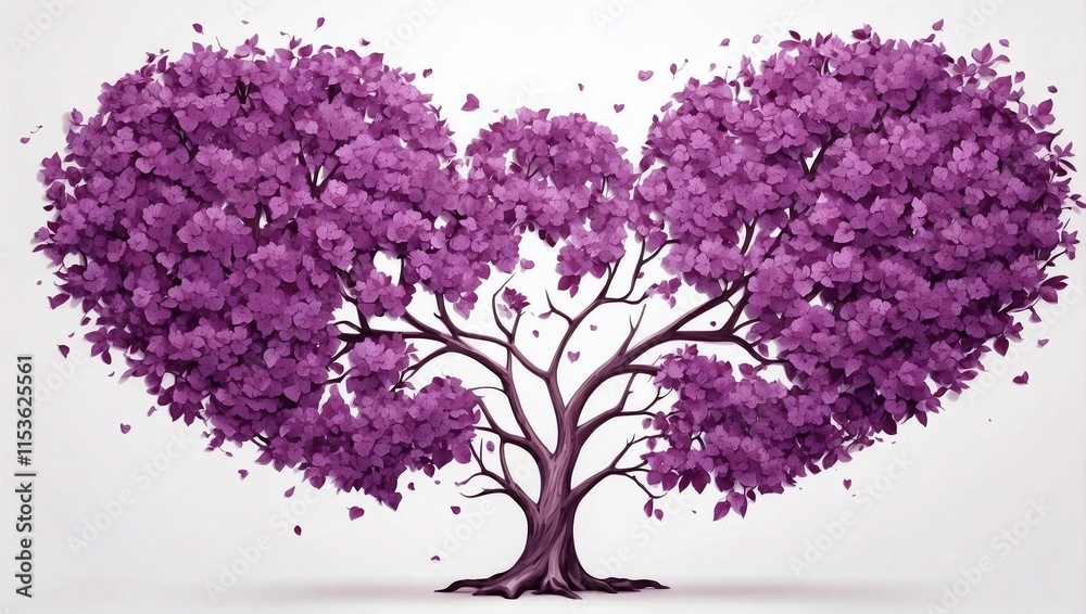 Obraz premium Purple tree on white background