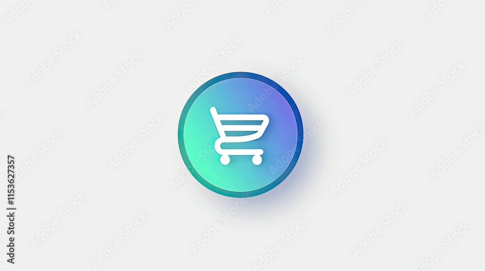 shopping cart icon in a circle with blue and green gradients on a white background shopping cart icon in a circle with blue and green gradients on a white background