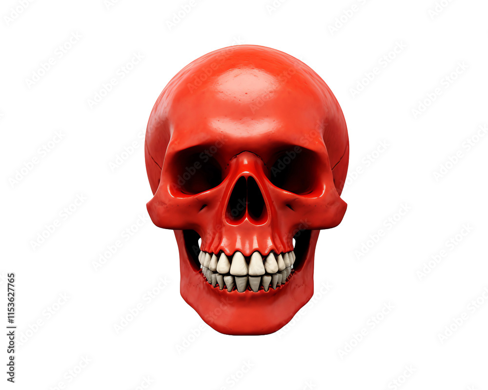 a red skull with teeth a red skull with teeth