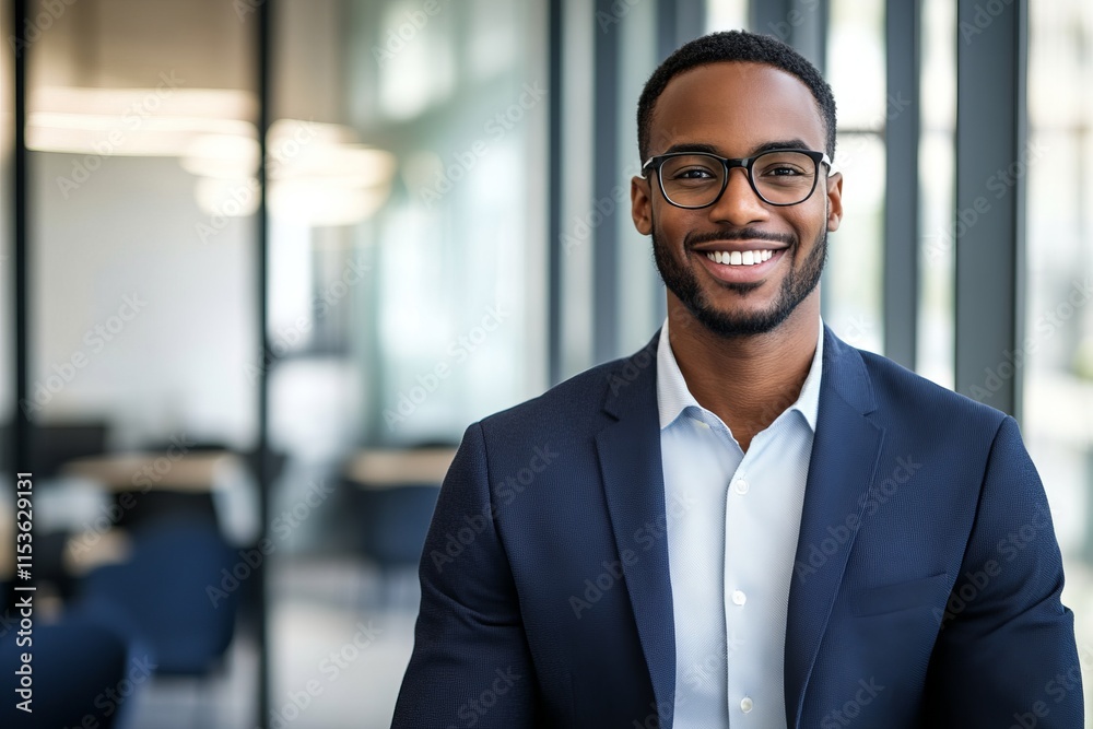 Confident Business Professional in Modern Office Setting - A Portrait of Success and Leadership Confident Business Professional in Modern Office Setting - A Portrait of Success and Leadership
