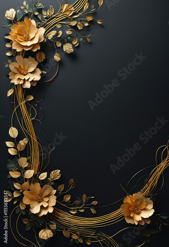 golden floral background