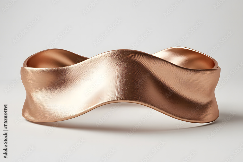Elegant Bronze Award Ribbon with Blank Center on White Background Elegant Bronze Award Ribbon with Blank Center on White Background