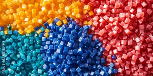 High quality polyethylene granules, including HDPE plastic pellets and IDPE, serve as essential plastic raw material for various manufacturing processes and applications in the industry. photo