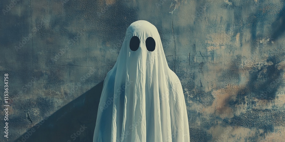 Ghost costume made from a sheet featuring eye holes for a spooky look. This ghost costume is perfect for Halloween festivities, adding a classic touch with its simple yet eerie design. Ghost costume made from a sheet featuring eye holes for a spooky look. This ghost costume is perfect for Halloween festivities, adding a classic touch with its simple yet eerie design.