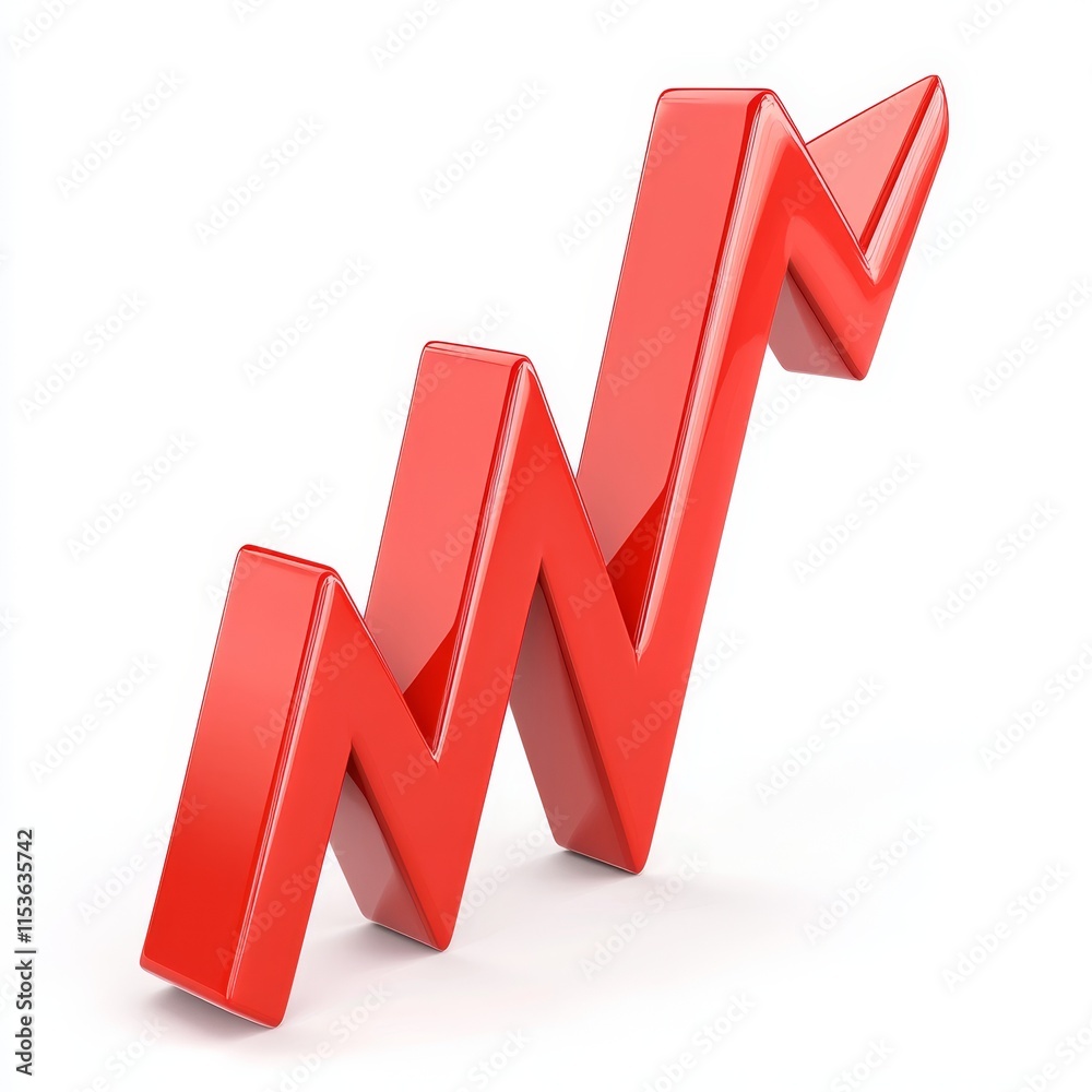 Red Arrow Indicator Showing Growth and Positive Trend in Finance Red Arrow Indicator Showing Growth and Positive Trend in Finance