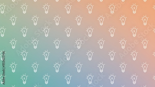 Lightbulb pattern on a gradient background