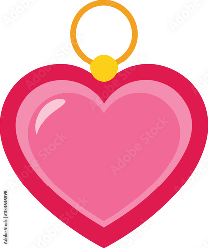 heart shaped ornament, heart shaped locket outline vector