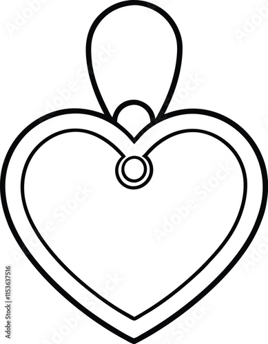 heart shaped ornament, heart shaped locket outline vector