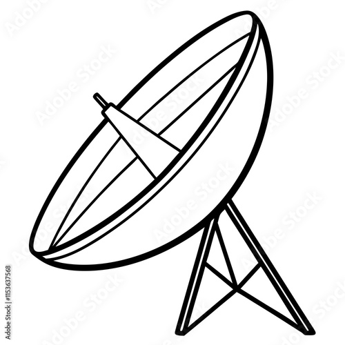 Satellite Dish Line Art Vector