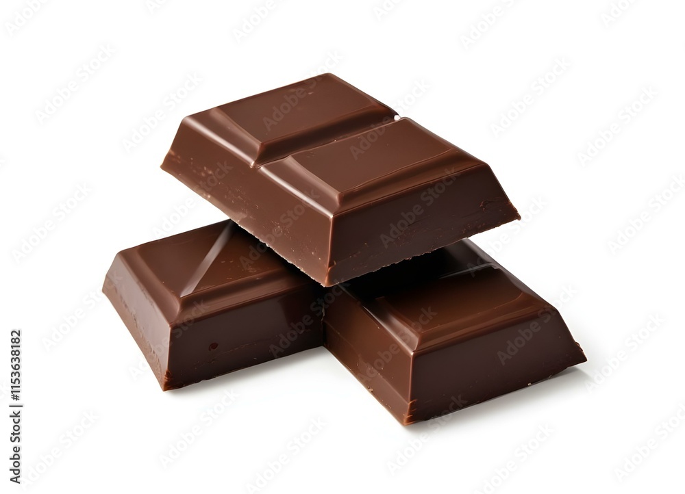 Stacked dark chocolate bars, with a glossy surface and a rich, brown color Stacked dark chocolate bars, with a glossy surface and a rich, brown color