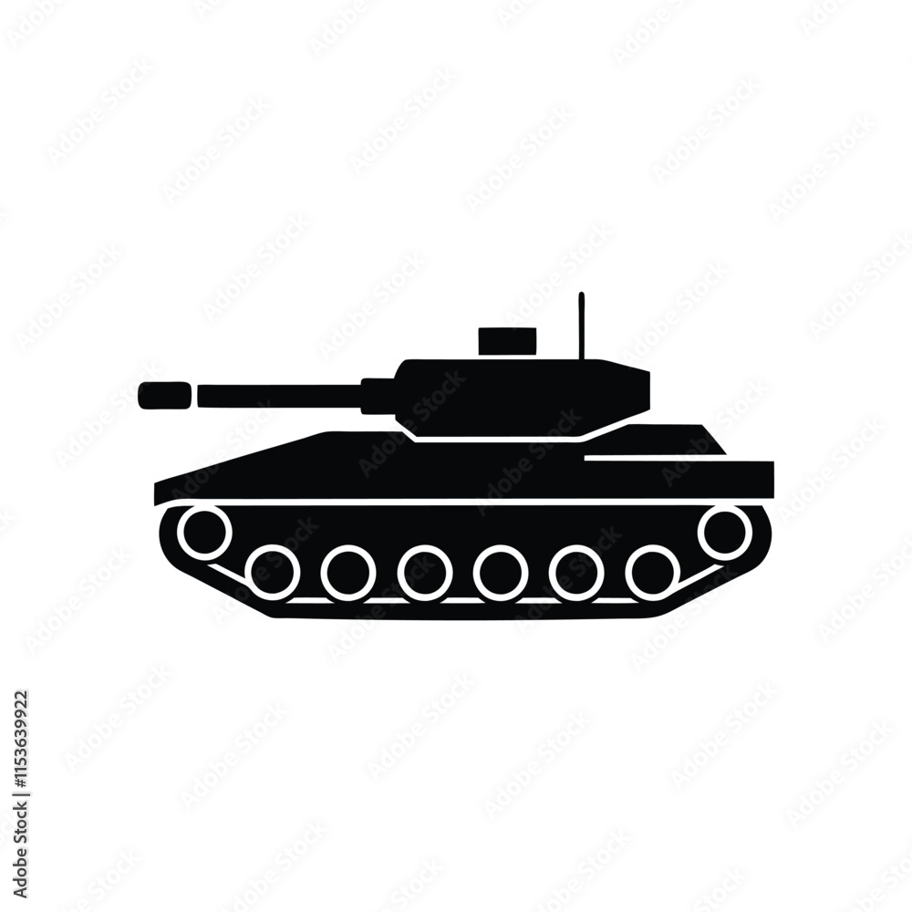 Fototapeta premium army tank icon silhouette vector illustration.eps