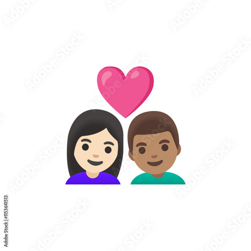 Couple with Heart Emoji
