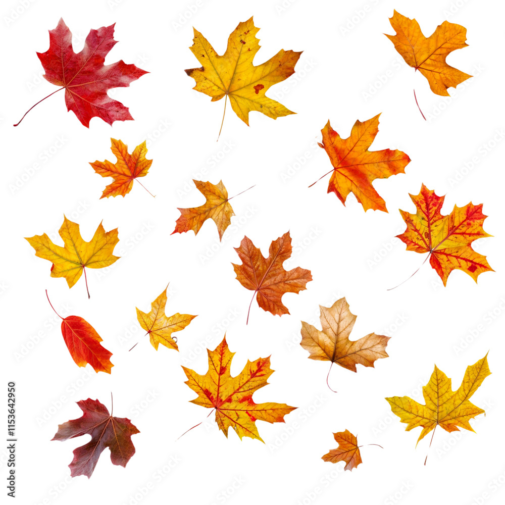 Autumn Leaf Symphony: A captivating arrangement of vibrant maple leaves in various shades of red, orange, and yellow, gracefully swirling in a whimsical dance. Autumn Leaf Symphony: A captivating arrangement of vibrant maple leaves in various shades of red, orange, and yellow, gracefully swirling in a whimsical dance.