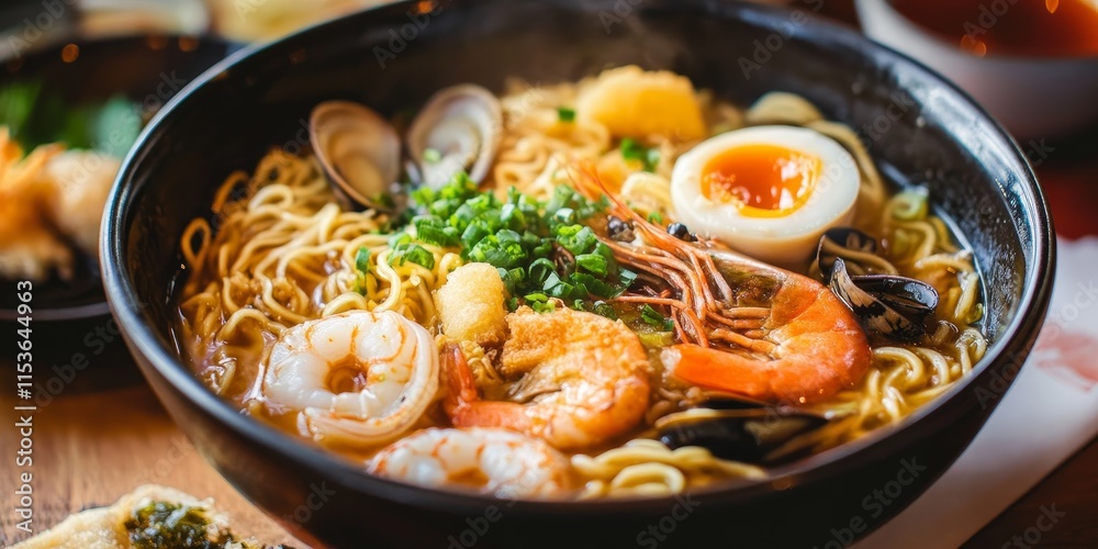 Champon is a delicious noodle dish featuring a blend of seafood, vegetables, and other ingredients. Experience the unique flavors of champon in this delightful culinary creation.