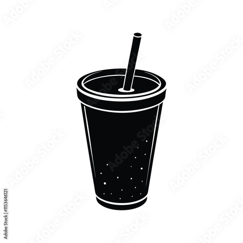 plastic cup with straw.eps