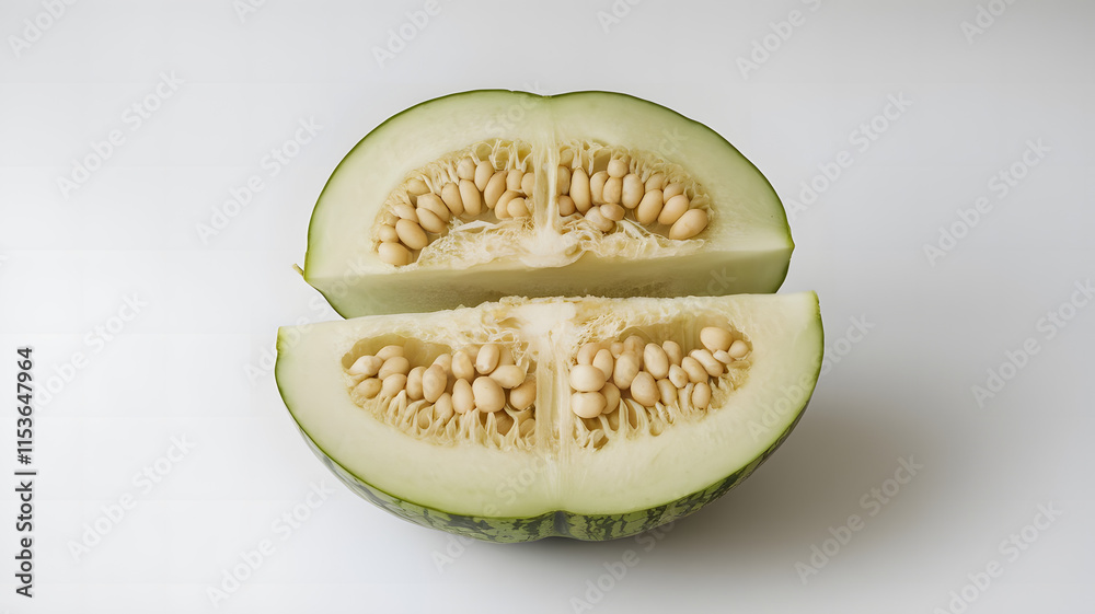 A photo of a bitter melon on a white background. A photo of a bitter melon on a white background.