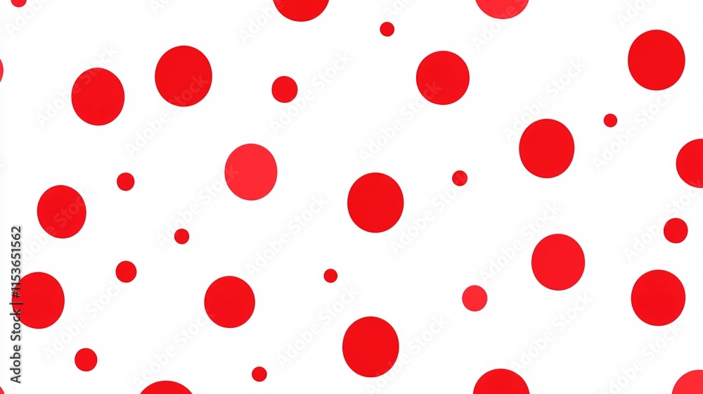Elegant Seamless Red Polka Dot Pattern Background for Design Projects