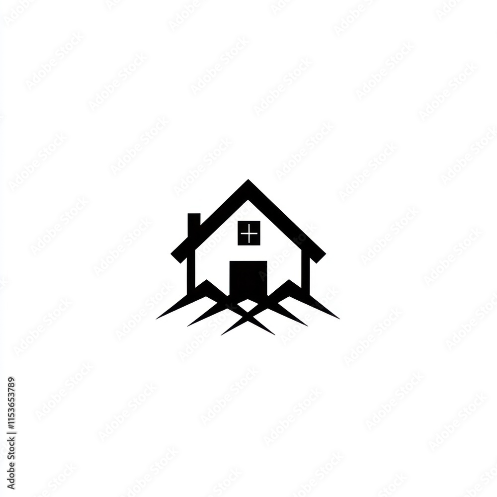 Simple black house icon on white background. Simple black house icon on white background.