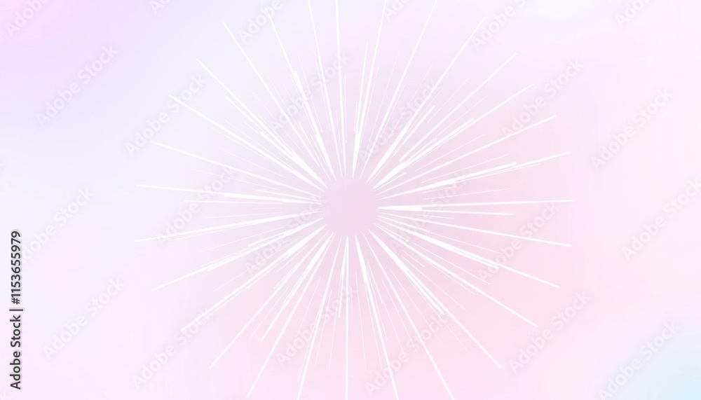 Fototapeta premium Delicate Pastel Lilac Starburst on a Light Background