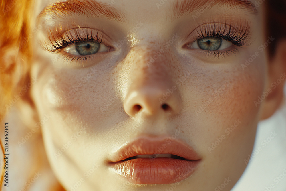 Fototapeta premium Close-up photo of beautiful woman