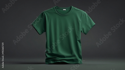 A Simple Dark Green T-Shirt Mockup Template Perfect for Fashion Design and Branding