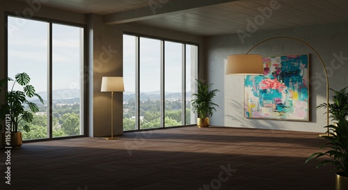 empty scene to use in interior designs and mockups