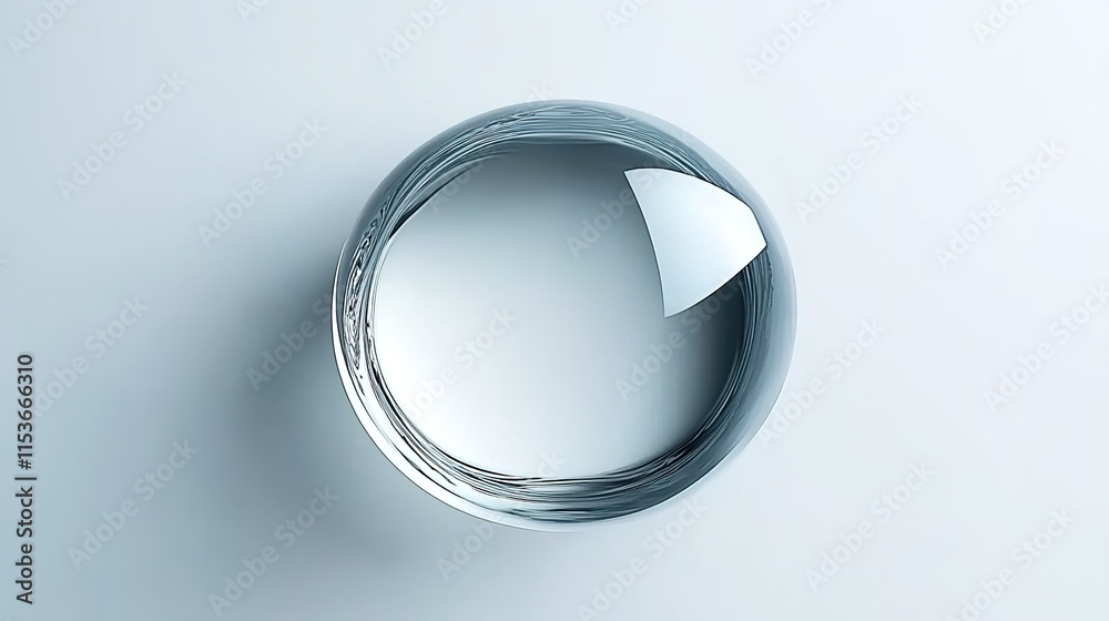 Obraz premium A top-down view of an eye-shaped lens on a white background, in a minimalist style, with soft lighting. 