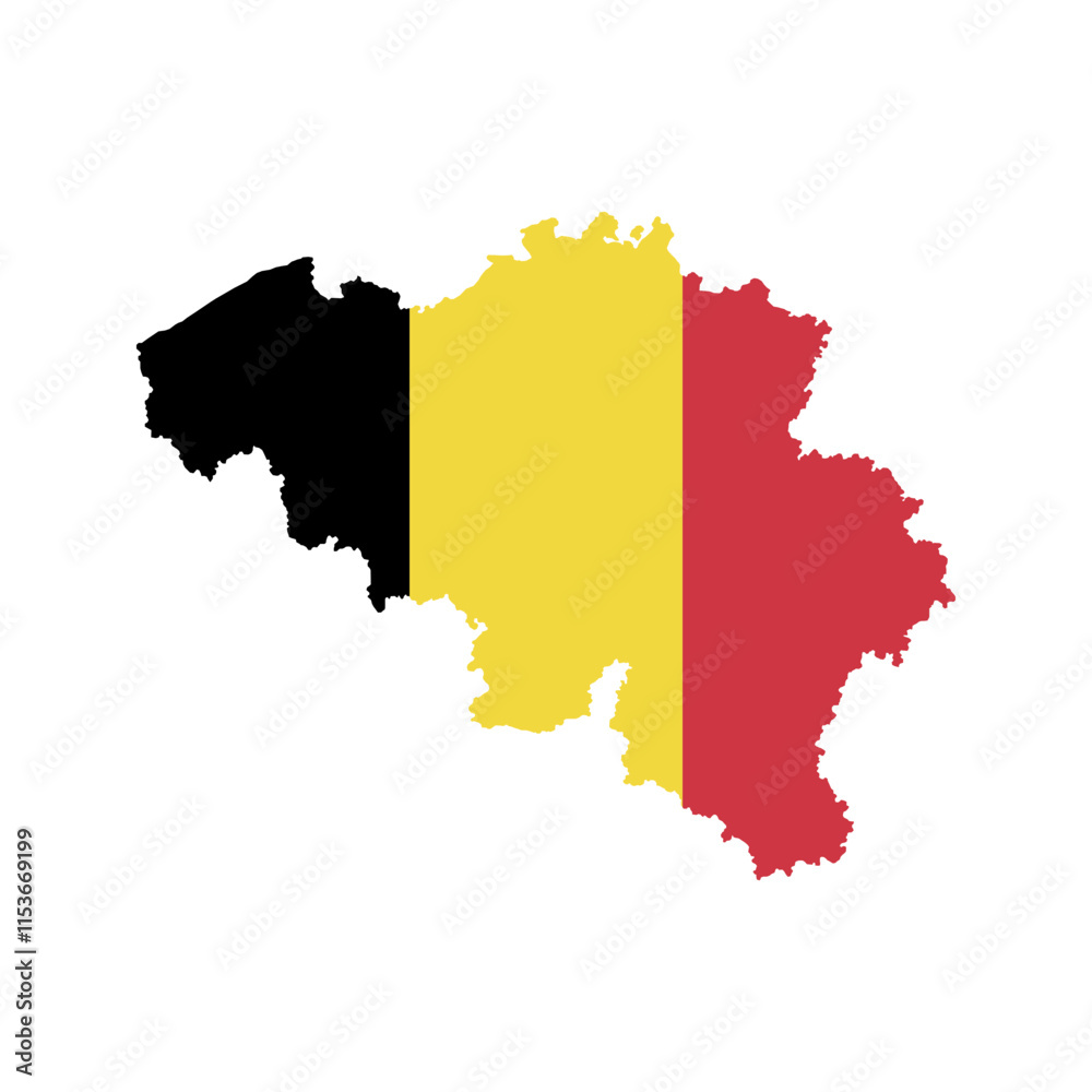 Belgium map silhouette with flag on white background Belgium map silhouette with flag on white background