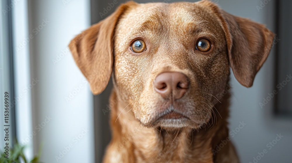 Curious brown dog with expressive eyes Curious brown dog with expressive eyes