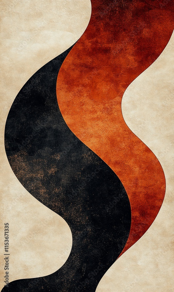 Abstract art, wavy lines, beige, black, brown, grunge texture. Abstract art, wavy lines, beige, black, brown, grunge texture.