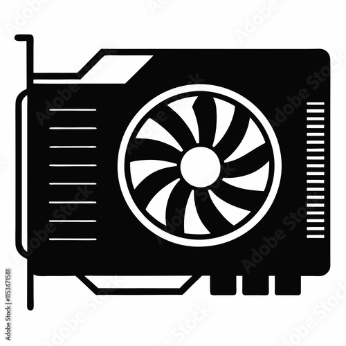 Graphics Card Black Silhouette Vector Art