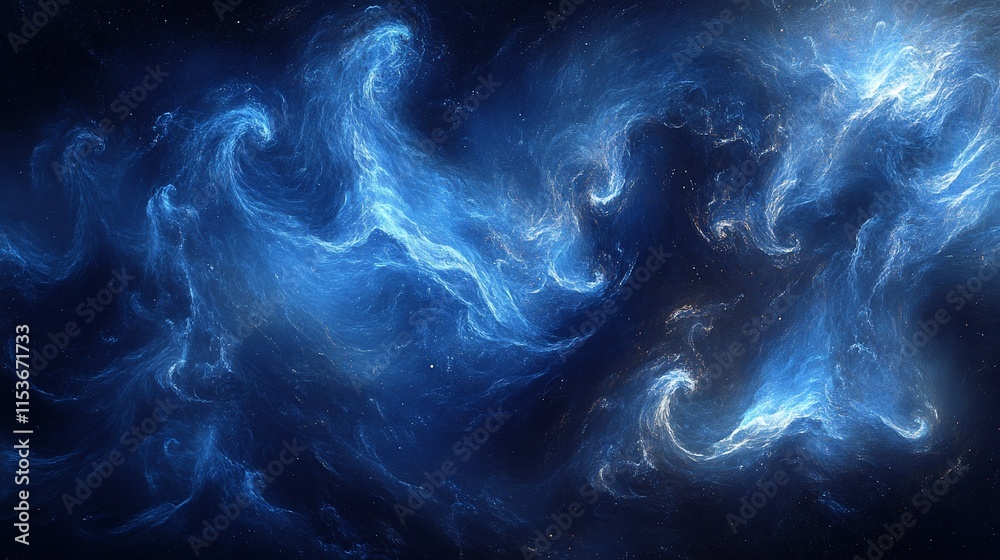 Abstract blue swirling nebula, cosmic energy, fantasy art. Abstract blue swirling nebula, cosmic energy, fantasy art.