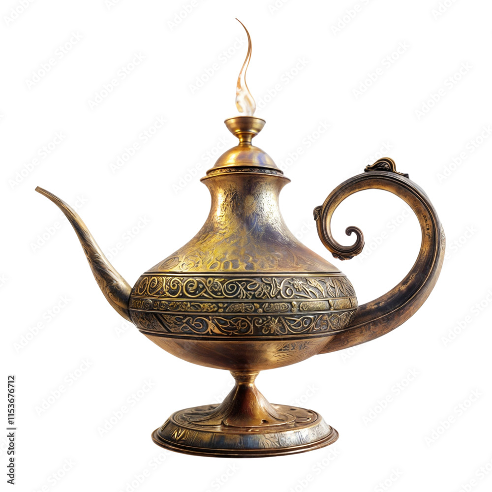 Golden Genie Lamp: A magical and ancient lamp, with intricate carvings and a glowing genie spirit, evokes wonder and possibility. It's a symbol of wishes, dreams, and the power of belief. Golden Genie Lamp: A magical and ancient lamp, with intricate carvings and a glowing genie spirit, evokes wonder and possibility. It's a symbol of wishes, dreams, and the power of belief.