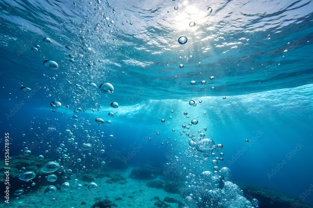 Clear water splash with ripples and bubbles in motion Clear water splash with ripples and bubbles in motion