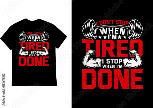 WORKING OUT GYM T SHIRT DESIGN VECTOR ILLUSTRATION