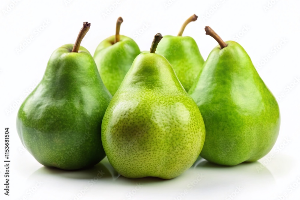 Green Pears Isolated, Smooth Texture, High Quality Green Pears Isolated, Smooth Texture, High Quality